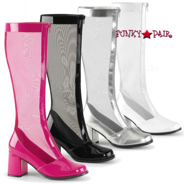 pink gogo boots womens