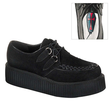 Men's Creeper-402S Basic Black Suede Demonia Shoes Men's Creeper-402S Basic Black Suede Demonia Shoes