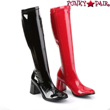 Funtasma | GOGO-300HQ, Dual Color Black/Red Gogo Boots