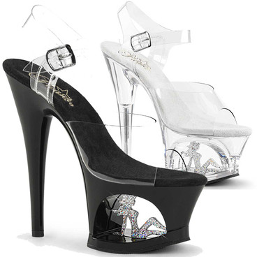 Moon-708TG, 7" Platform Sandal with Trucker Girl by Pleaser Moon-708TG, 7" Platform Sandal with Trucker Girl by Pleaser
