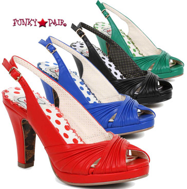 Bettie Page | BP401-Selene, Ruched Peep Toe Sandal
