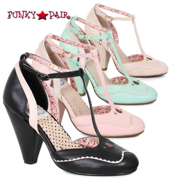 Bettie Page | BP403-Annalise, Chunky Heel T-Strap Sandal