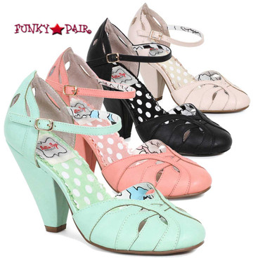 BP403-Sally, 4 Inch Chunky Heel Ankle Strap Sandal | FunkyPair.com