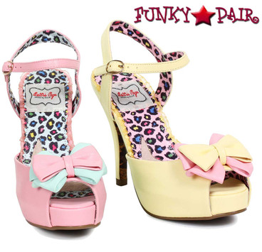 Bettie Page | BP412-Vixen, Peep Toe Bow Sandal
