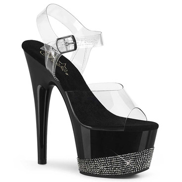 Adore-708-3, Rhinestones Ankle Strap Sandal by Pleaser