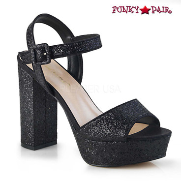 clear chunky heels 3 inch