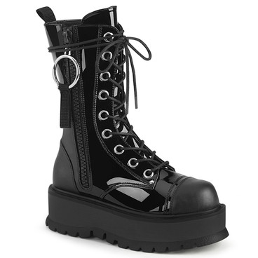 Slacker-220, Gothic Platform Lace-up with Mid-Calf Demonia Boots Slacker-220, Gothic Platform Lace-up with Mid-Calf Demonia Boots