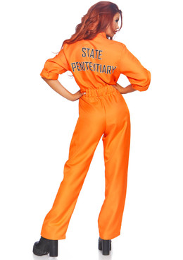 LA-86858, Women's Prison Jumpsuit Costume by Leg Avenue Back View