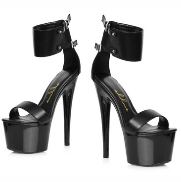 Ellie Shoes 711-Lance 7 Inch Heel Sandals - Women's Strappy Black Heels, Sizes 5-12 main image 0