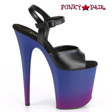 Pleaser | Flamingo-809BP, 8 Inch Platform with Ombre Effect side view