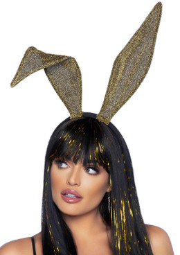 LA2770, Gold Glitter Bunny Ear Headband by Leg Avenue