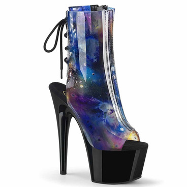 Adore-1018C-COSMOS, 7" Translucent Cosmos Print Ankle Boots by Pleaser Adore-1018C-COSMOS, 7" Translucent Cosmos Print Ankle Boots by Pleaser