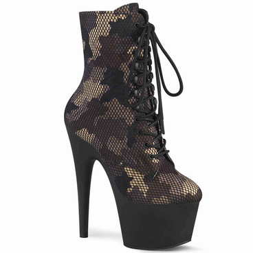 Adore-1020CM, 7" Camouflage Ankle Boots by Pleaser