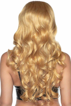Leg Avenue A2879, Curly Wig With Braid back view