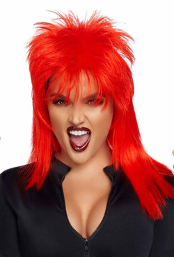 A2862, 21" Unisex rockstar Red wig By Leg Avenue