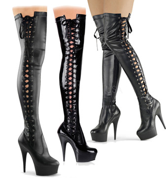 pleaser flamingo thigh high boots