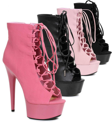 609-Reverse 6" Lace up Ankle Boots Ellie Boots