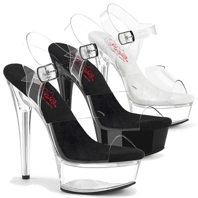 EXCITE-608, 6" Comfort Width Ankle Strap Sandal By Pleaser USA