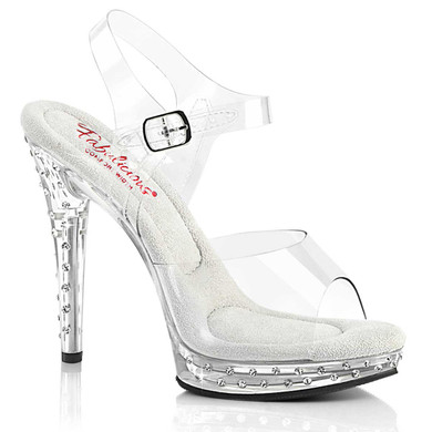 GLORY-508SDT, 5" Comfort Width Ankle Strap W/Rhinestones Studded By Fabulicious