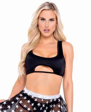 R-6132 - Crop Top with Keyhole Cutout By Roma