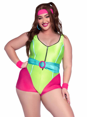 LA87125X, Plus Size Workout Hottie Costume By Leg Avenue