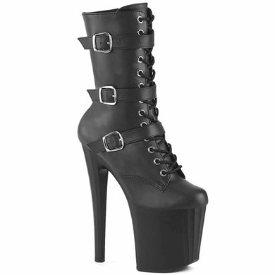 Enchant-1043, Lace-Up Ankle Boots with Buckles By Pleaser