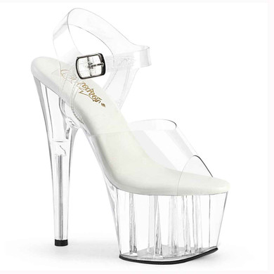 ADORE-708VL, Ankle Strap Sandal with Smooth Vegan Leather Sole By Pleaser USA
