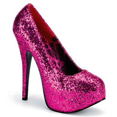 Clearance Teeze-06G, Glitter Platform Pump By Bordello