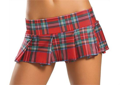 1303LP, School girl red plaid skirt