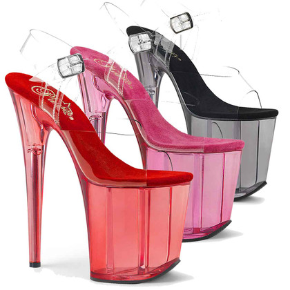 Flamingo-808T, 8 Inch Tint Platform Ankle Strap Sandal By Pleaser USA