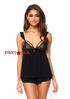 SE8889, Lace Cage Strap Cami with Boyshorts