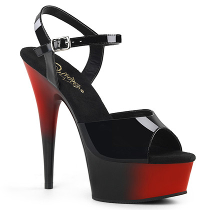 Pleaser Shoes | Delight-609BR, Two Tone Platform Ankle Strap Sandal