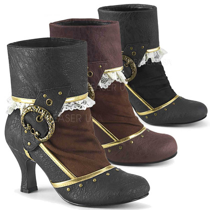 Funtasma Boots | Matey-115, Lace-Lined Cuffed Ankle Boots