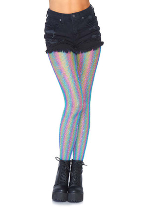 Rainbow Fishnet Tights Leg Avenue LA-9308 color blue