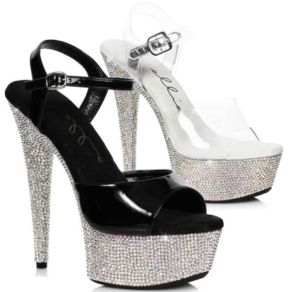 Ellie Shoes | 609-Maxine, Ankle Strap Rhinestones Sandal