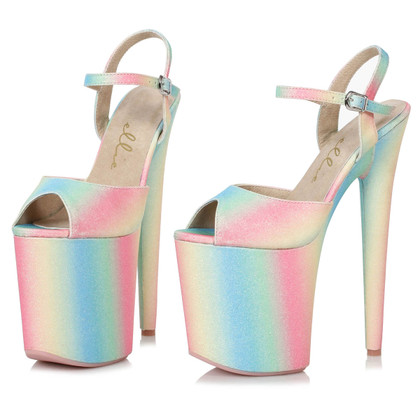 Ellie Shoes | 850-Bubble, 8 Inch Glitter Platform Sandal