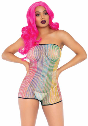 Leg Avenue | LA89249, Rainbow Net Romper