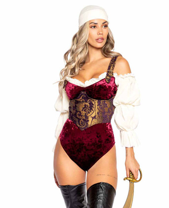 R-4979, Pirate Maiden Velvet Romper Costume by Roma