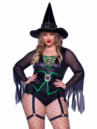 LA87148X, Plus Size Broomstick Babe Costume By Leg Avenue