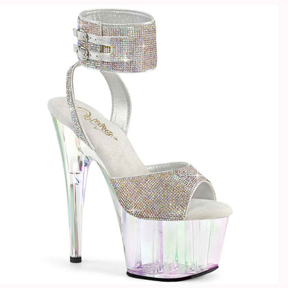 ADORE-791HTRS - 7" Platform Ankle Cuffs Sandal with Rhinestones By Pleaser USA