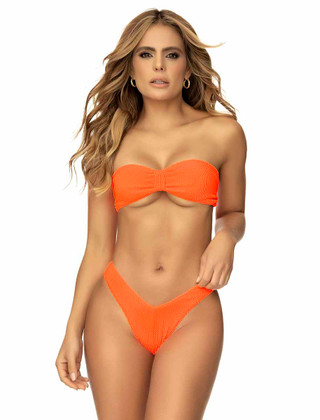 MA67057, Ribbed Bandeau Bikini Set By Mapale