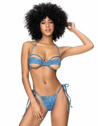 MA67080, Denim Cut-out Bikini Set By Mapale