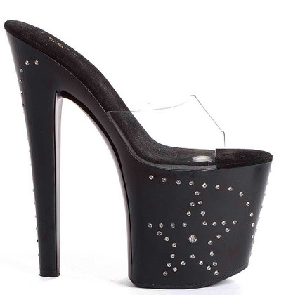 821-Star, 8 Inch Stiletto High Heel with 3.75 Inch Platform Sandal with Stars Made By ELLIE Shoes