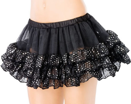 LA-1701, Sequin Silver Dot Petticoat