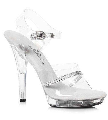 Ellie Shoes | M-Jewel 5" Heel Clear With Rhinestones