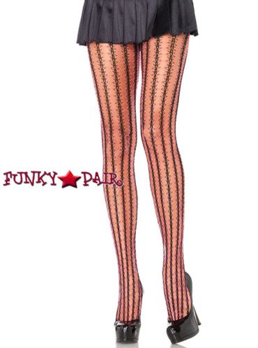 Fishnet PantyHose Thorn Net |Leg Avenue 9926 Neon Pink/Black