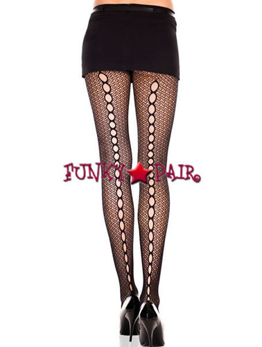 ML-50031, Keyhole Backseam Crochet Pantyhose