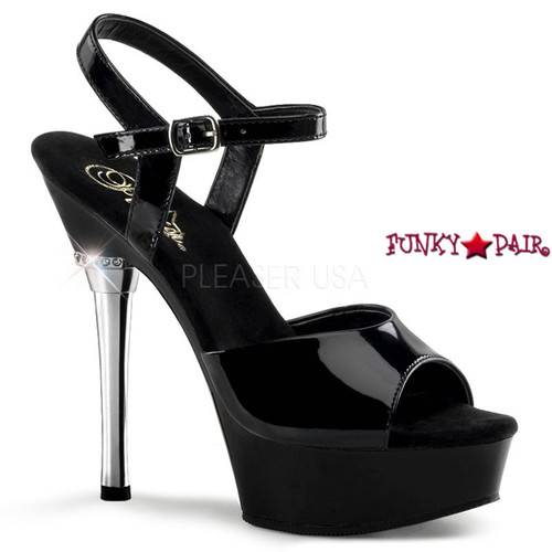 ALLURE-609, 5.5 Inch High Heel with 1.5 Inch Platform Ankle Strap color black
