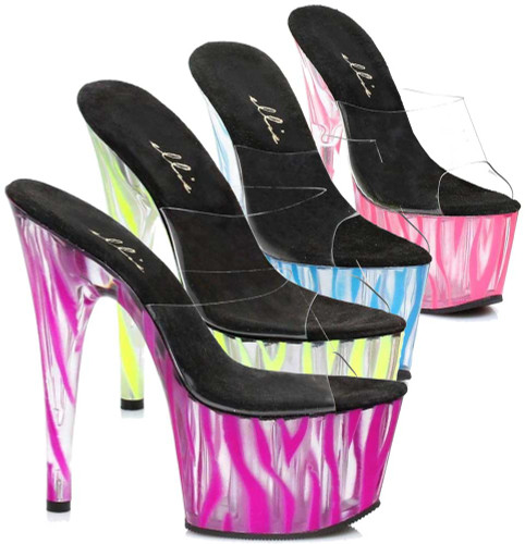 709-Zebra 7" Platform Shoes with Zebra Pattern by Ellie Shoes