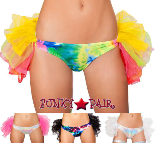Roma | SH3254, Rave Half Petticoat Shorts On Sales $35.95 color available: Black= Black Electric, Multi Tie Dye, Hot Pink, White